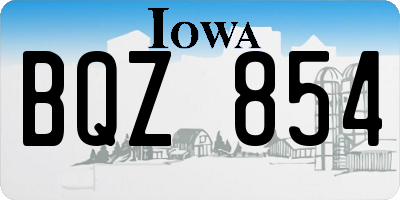 IA license plate BQZ854