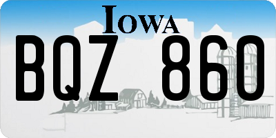 IA license plate BQZ860