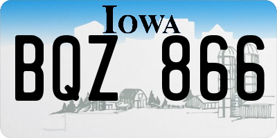 IA license plate BQZ866
