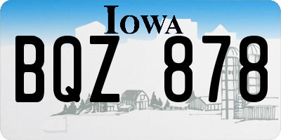 IA license plate BQZ878