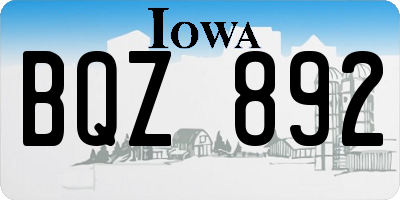 IA license plate BQZ892