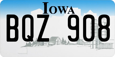 IA license plate BQZ908