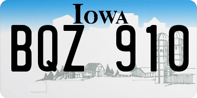 IA license plate BQZ910