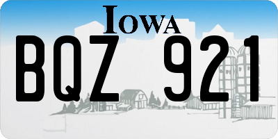 IA license plate BQZ921
