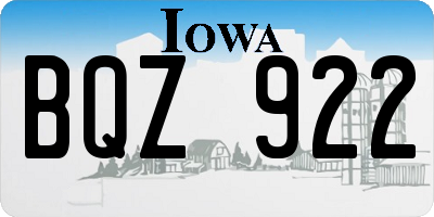 IA license plate BQZ922
