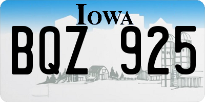 IA license plate BQZ925