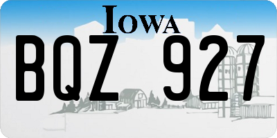 IA license plate BQZ927