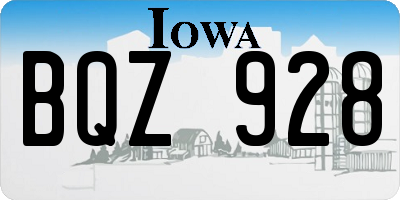 IA license plate BQZ928