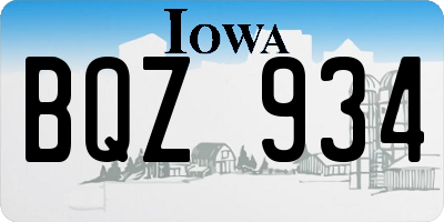IA license plate BQZ934