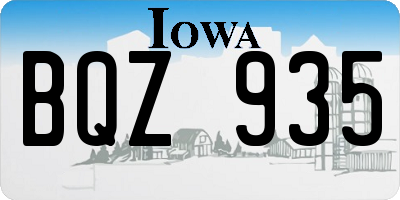 IA license plate BQZ935