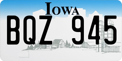 IA license plate BQZ945