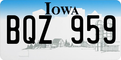IA license plate BQZ959