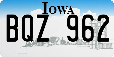 IA license plate BQZ962