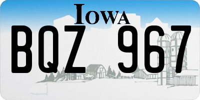 IA license plate BQZ967