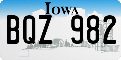 IA license plate BQZ982