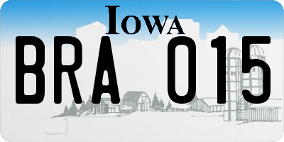 IA license plate BRA015