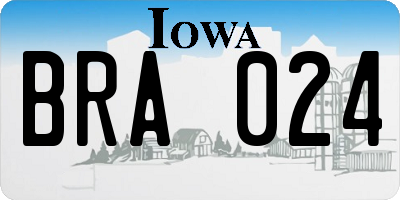 IA license plate BRA024