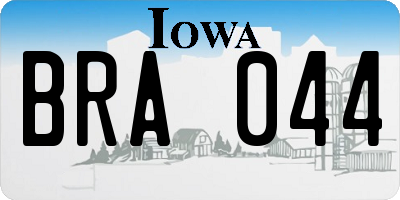 IA license plate BRA044