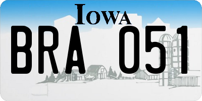 IA license plate BRA051