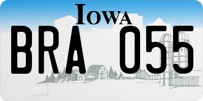 IA license plate BRA055