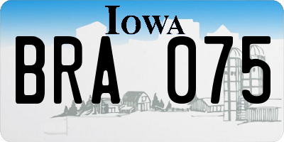 IA license plate BRA075