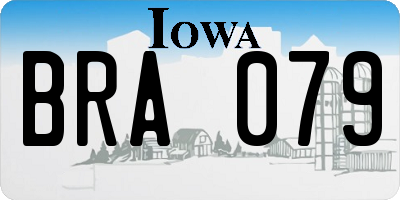 IA license plate BRA079