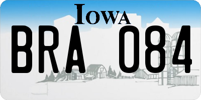 IA license plate BRA084