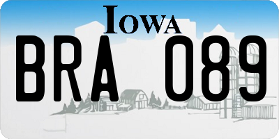 IA license plate BRA089