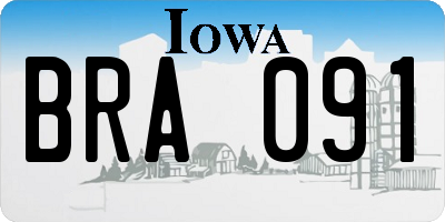 IA license plate BRA091