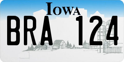 IA license plate BRA124