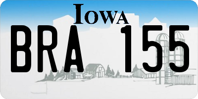 IA license plate BRA155
