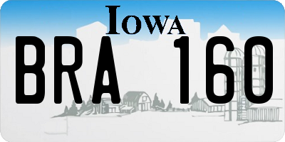 IA license plate BRA160