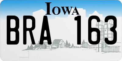 IA license plate BRA163
