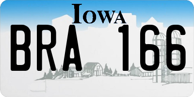 IA license plate BRA166