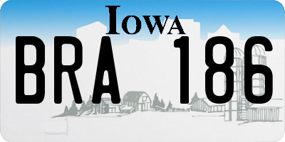 IA license plate BRA186