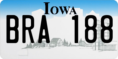 IA license plate BRA188