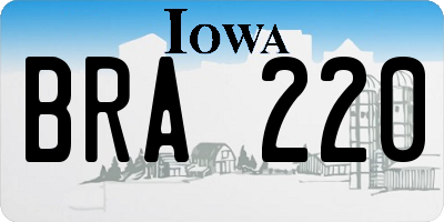 IA license plate BRA220