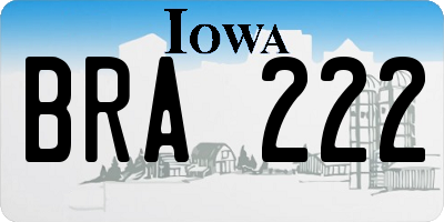 IA license plate BRA222