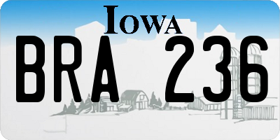 IA license plate BRA236