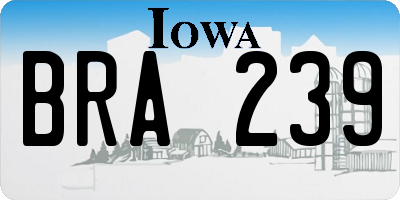IA license plate BRA239