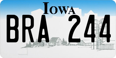 IA license plate BRA244