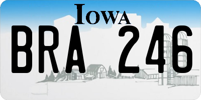 IA license plate BRA246