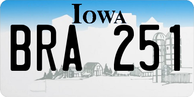 IA license plate BRA251