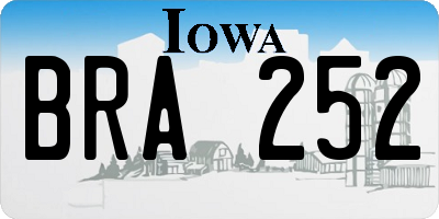 IA license plate BRA252