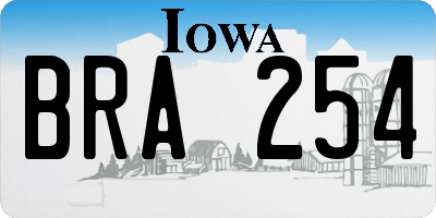 IA license plate BRA254