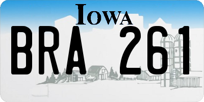 IA license plate BRA261