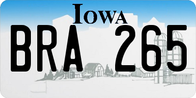 IA license plate BRA265