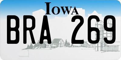 IA license plate BRA269