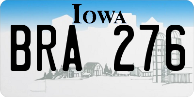 IA license plate BRA276