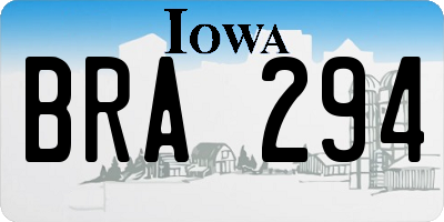 IA license plate BRA294